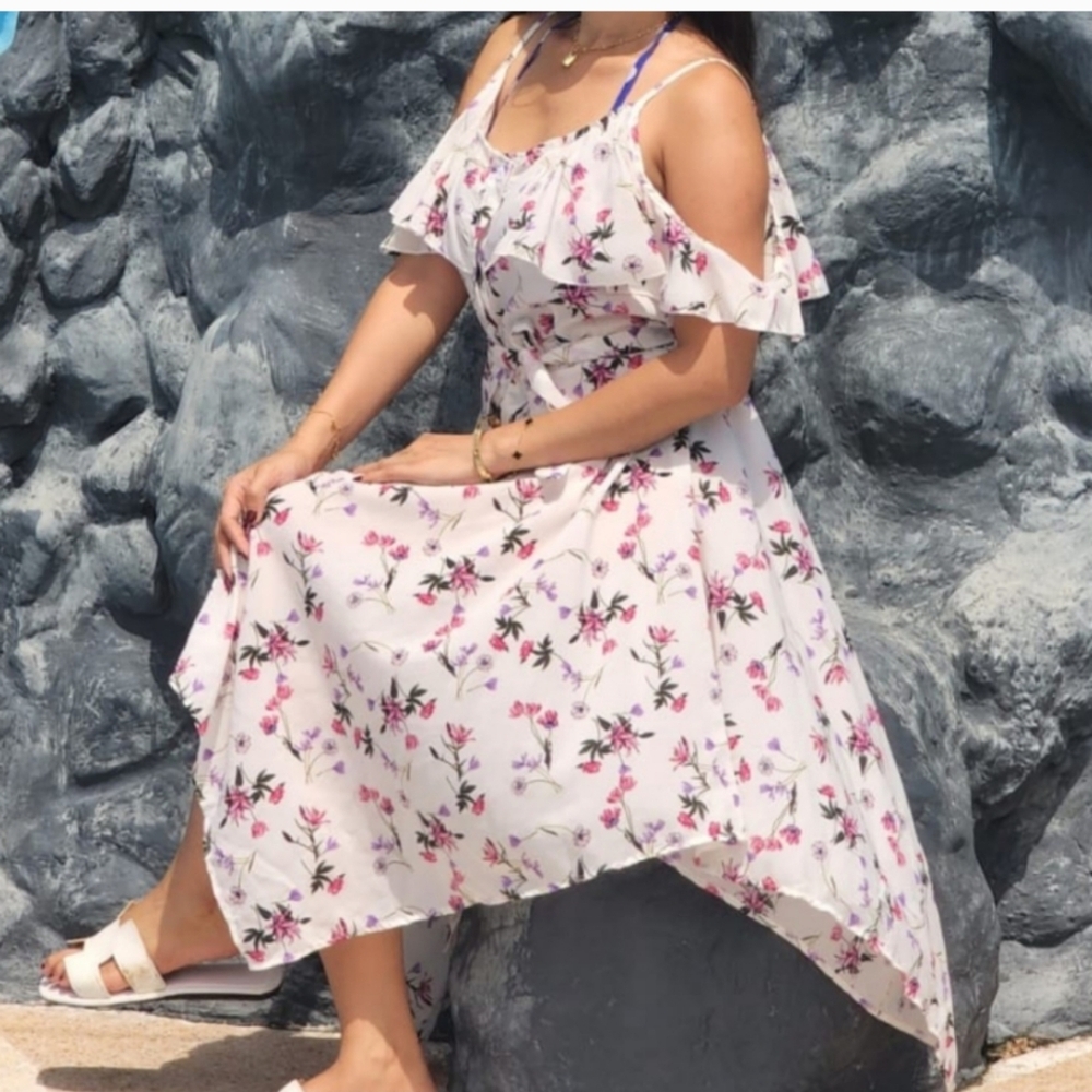 Off Shoulder Floral Dress